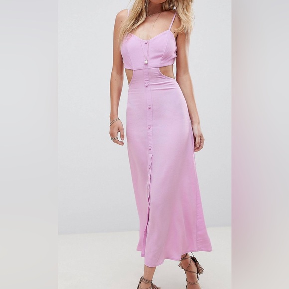 Flynn Skye Pink Cutout Midi Dress - Picture 5 of 6